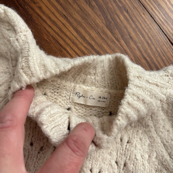 Rylee + Cru Cream Knit Button-Up tulip cardigan Sweater - Picture 2 of 3